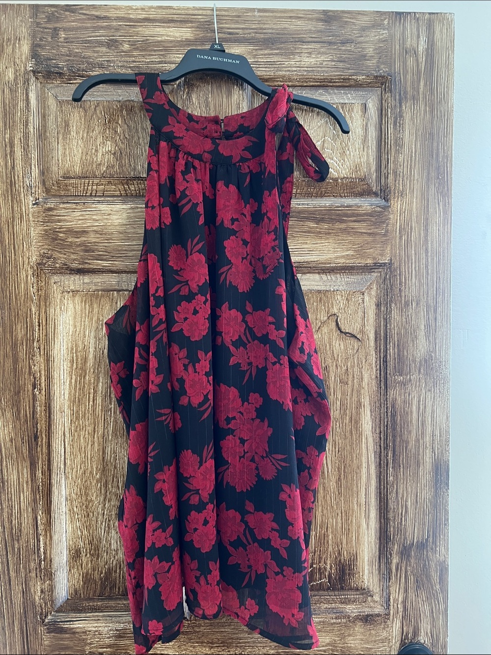 torrid Black with Red Floral Print Blouse